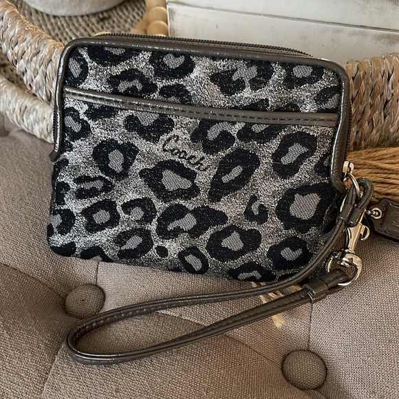 Coach Leopard Print Wristlet- Small - Picture 2 of 3